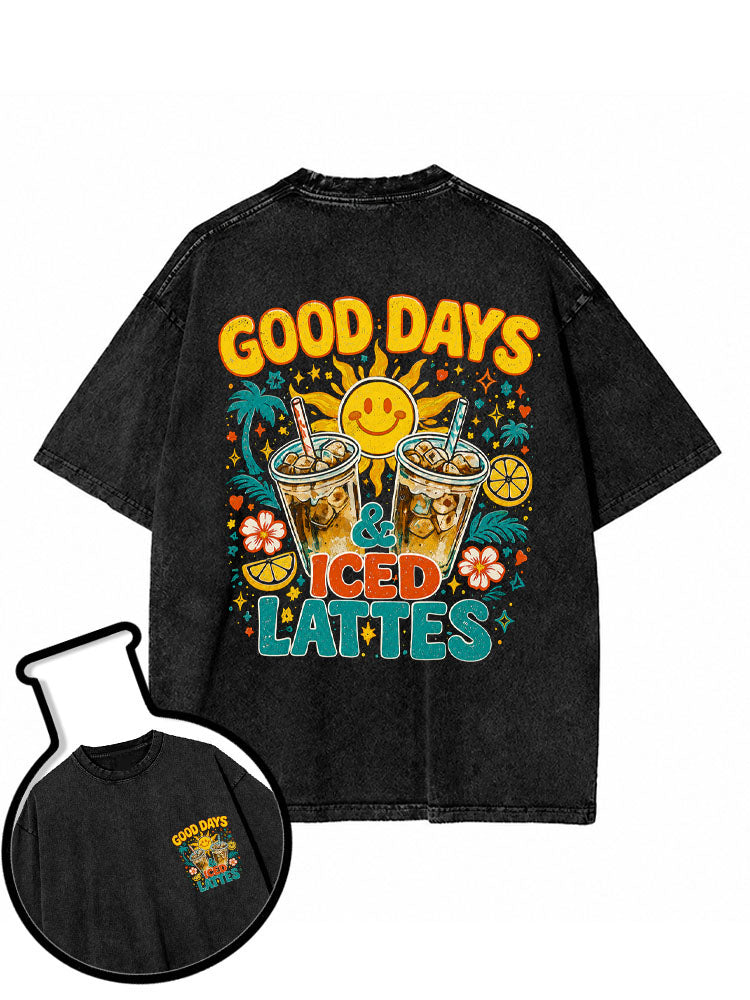Good Days & Iced Lattes Washed T-Shirt