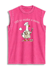 Off to make a mess Vintage Washed Cotton Tank Top