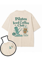 PILATES and ICED COFFEE CLUB Washed T-Shirt