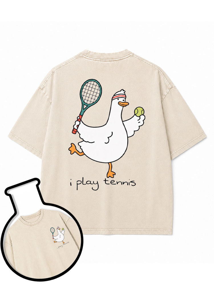 i play tennis Washed T-Shirt