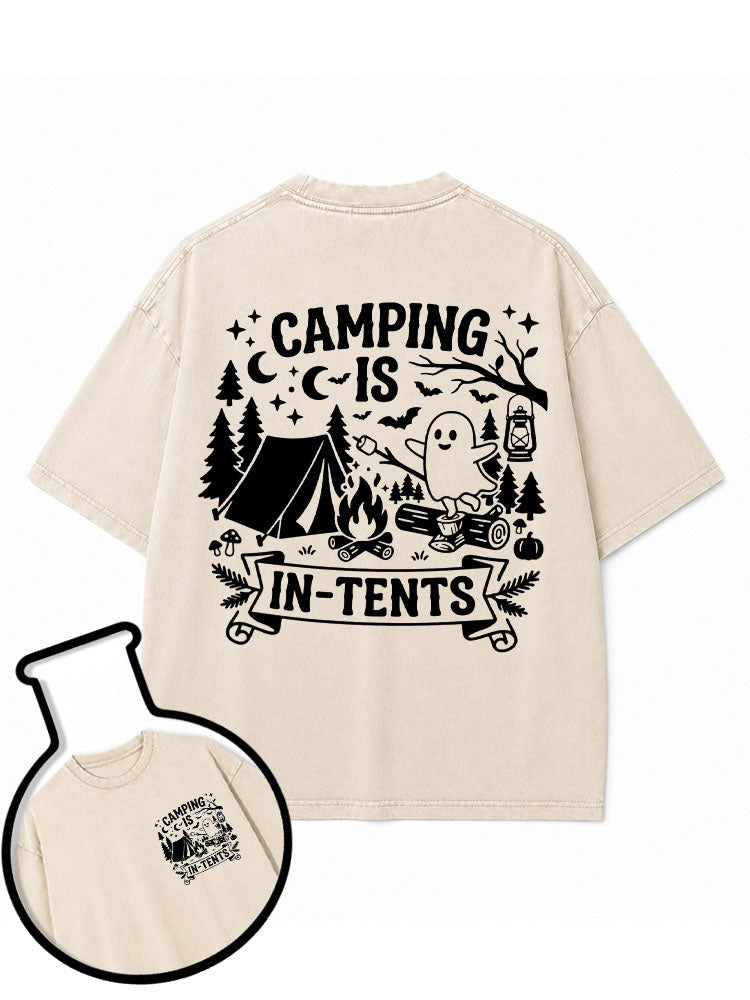 CAMPING IS IN-TENTS Washed T-Shirt