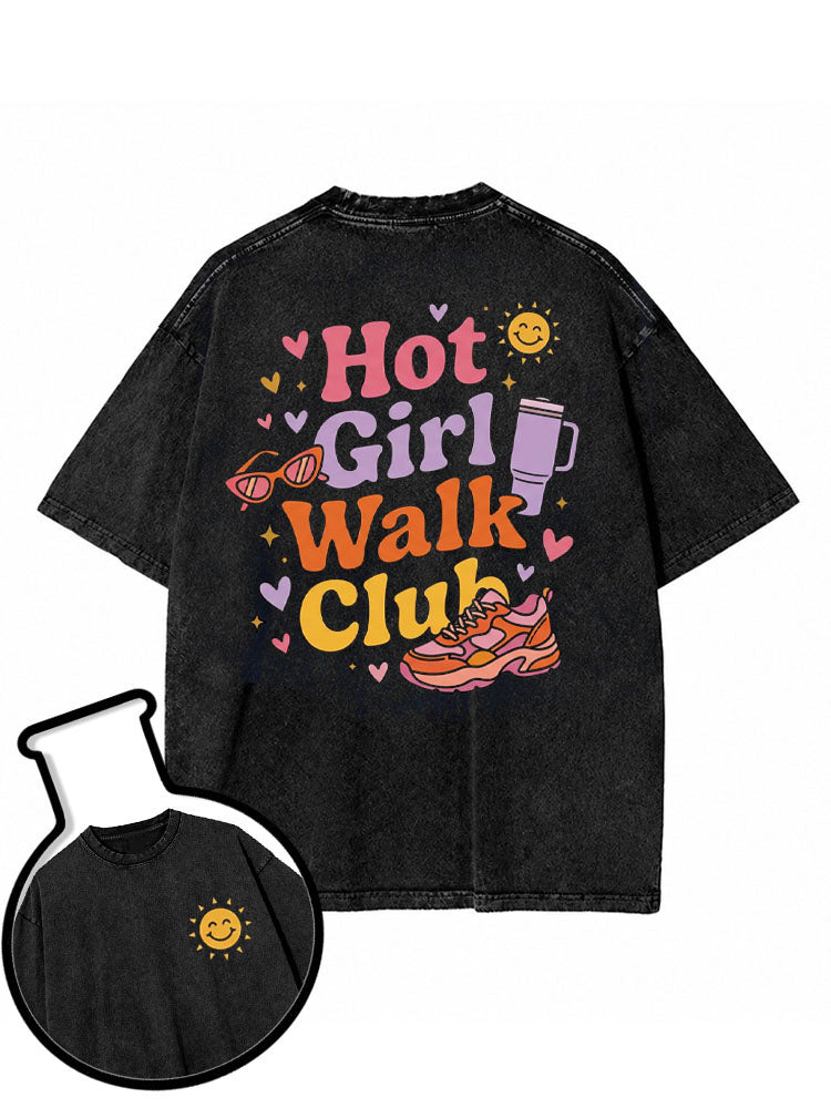 HOT GIRL WALK CLUB Washed T-Shirt