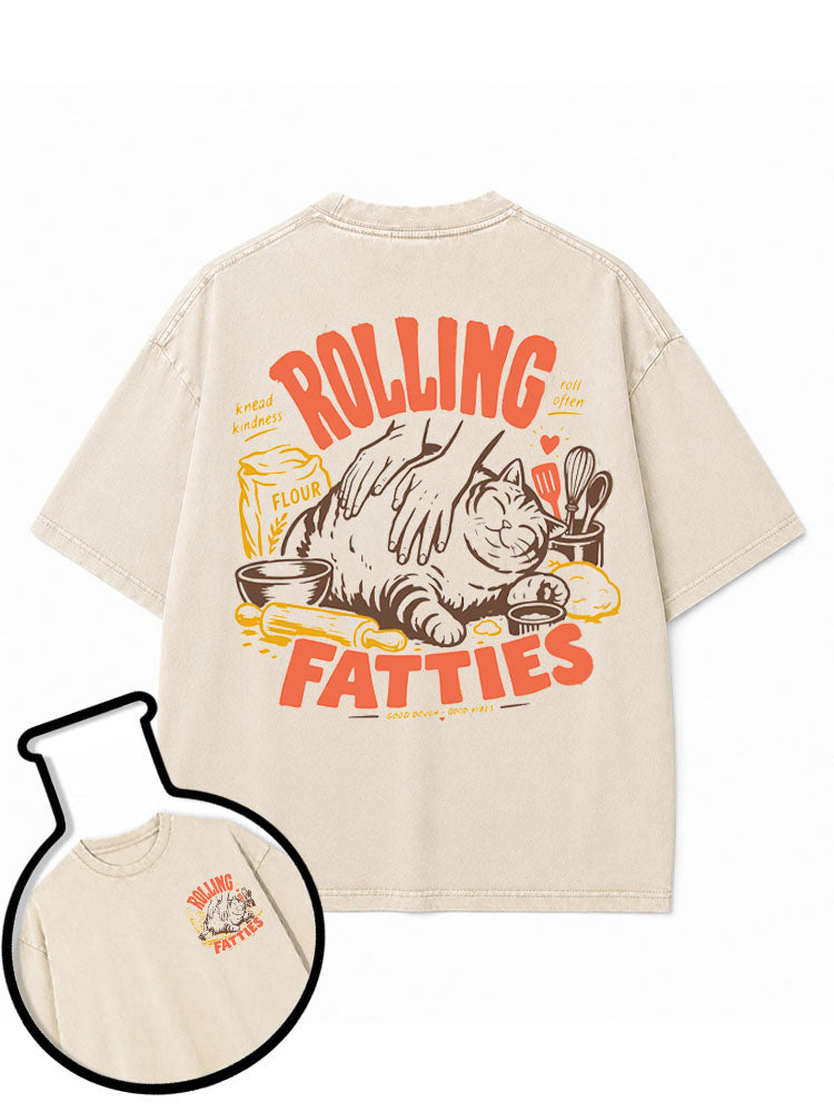 ROLLING FATTIES Washed T-Shirt