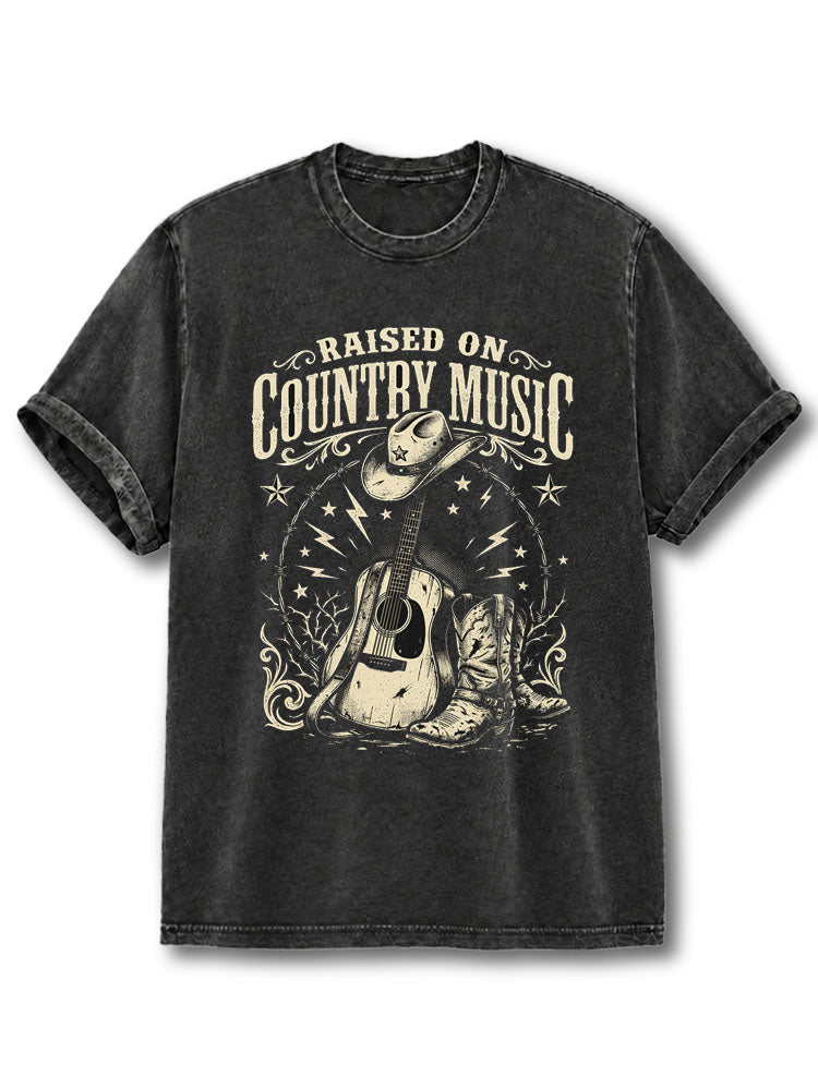 Raised On Country Music Washed T-Shirt