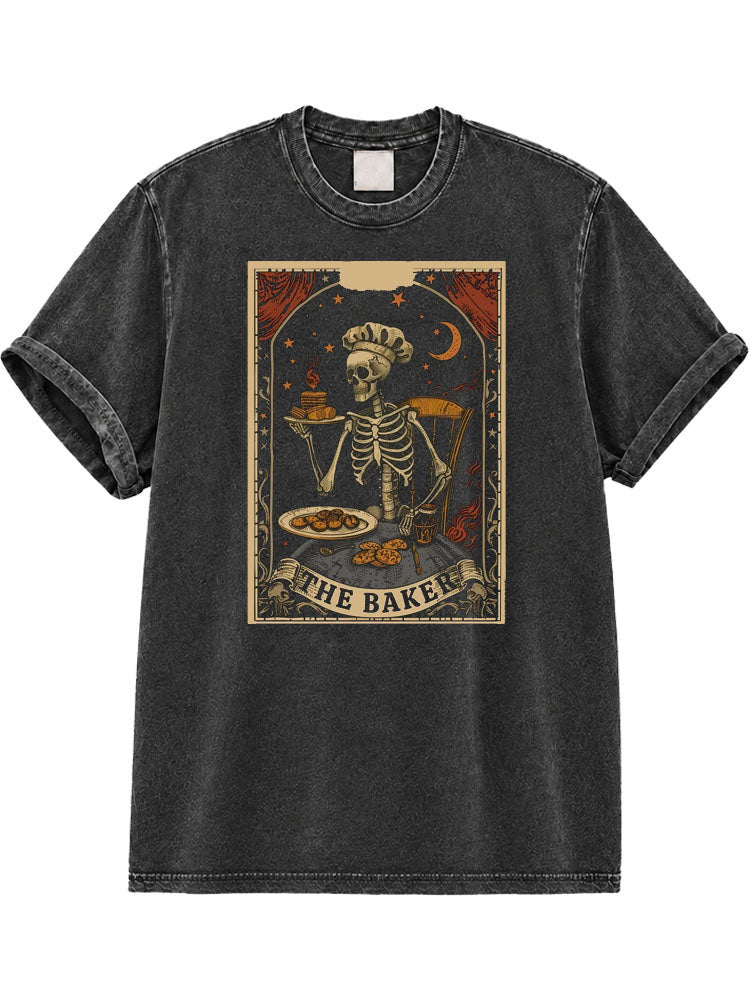 Skeleton The Baker Washed T-Shirt