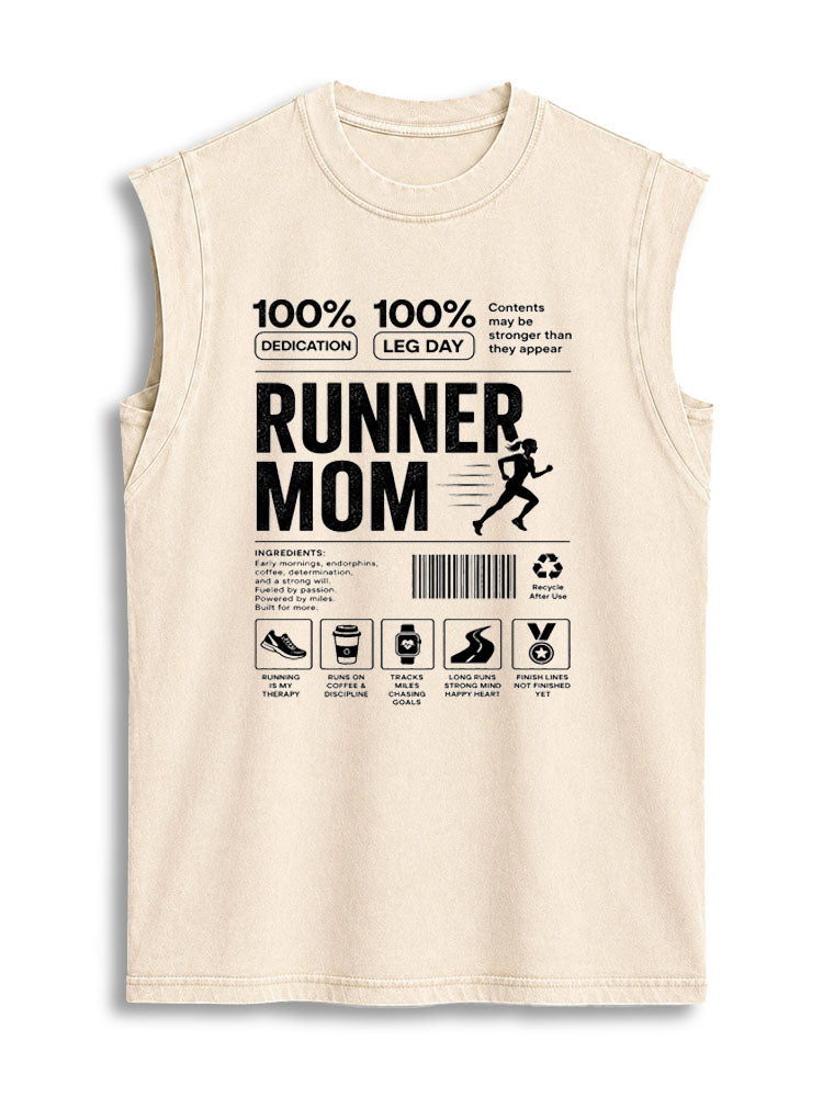 Runner Mom Vintage Washed Cotton Tank Top