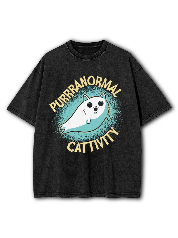 Purrranormal Cattivity Washed T-Shirt