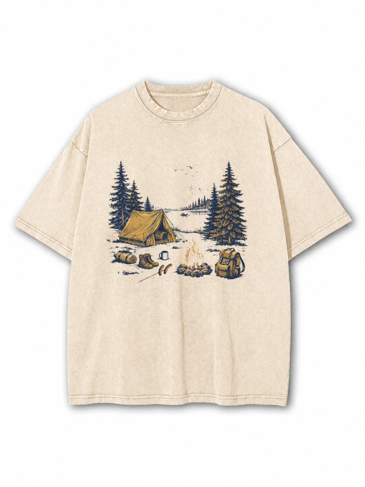 Mountain Camping Washed T-Shirt