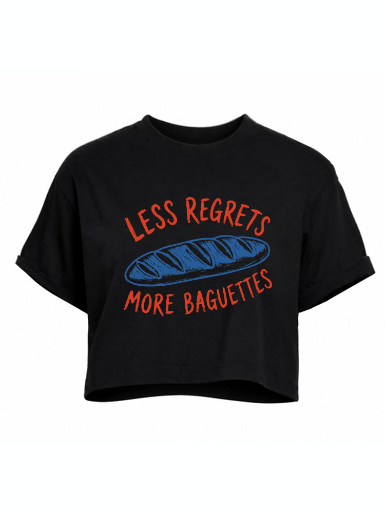 Less Regret More Baguettes Club Crop Tops