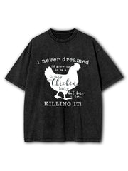 Crazy Chicken Lady Washed T-Shirt