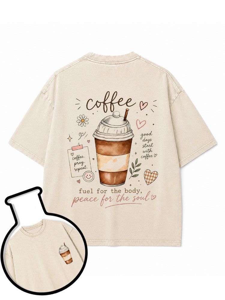 Coffee Pray Repeat Washed T-Shirt