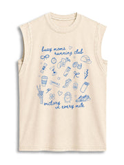 busy moms running club Vintage Washed Cotton Tank Top