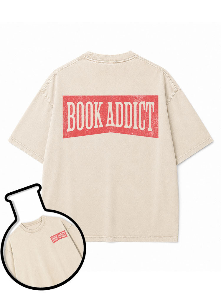 BOOK ADDICT Washed T-Shirt