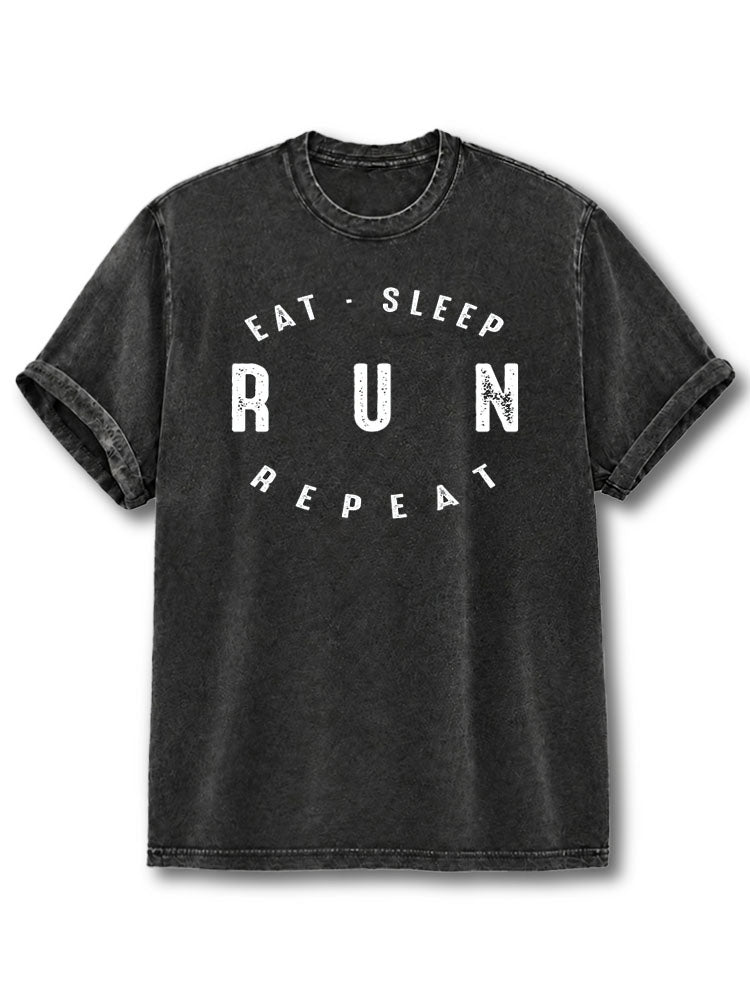 Eat Sleep Run Repeat Washed T-Shirt