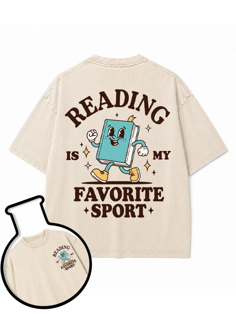 READING IS MY FAVORITE SPORT Washed T-Shirt
