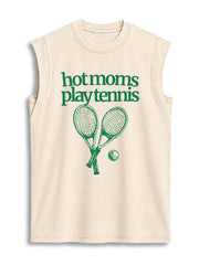 hot moms play tennis Vintage Washed Cotton Tank Top