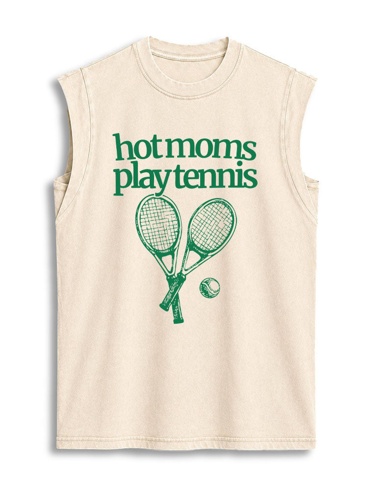 hot moms play tennis Vintage Washed Cotton Tank Top