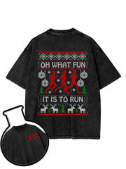 OH WHAT FUN IT IS TO RUN Washed T-Shirt