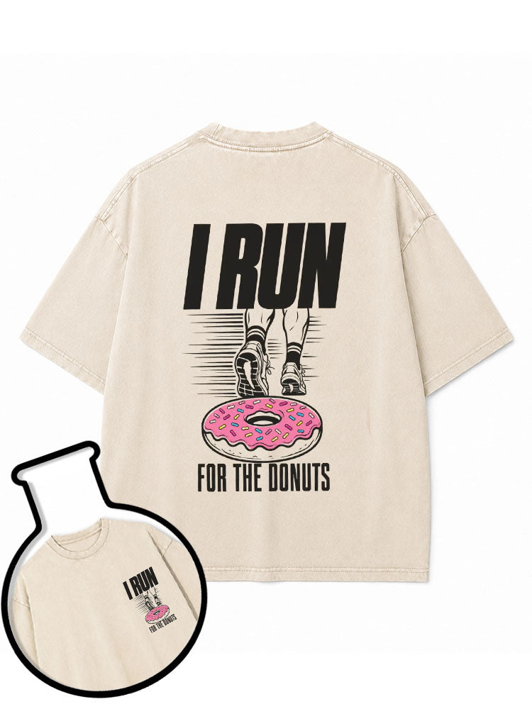 I Run for the Donuts Washed T-Shirt