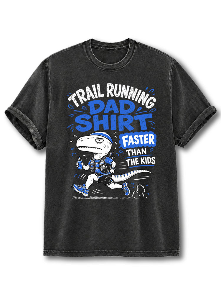 TRAIL RUNNING DAD Washed T-Shirt