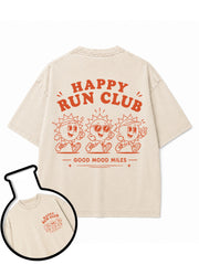 HAPPY RUN CLUB GOOD MOOD MILES Washed T-Shirt
