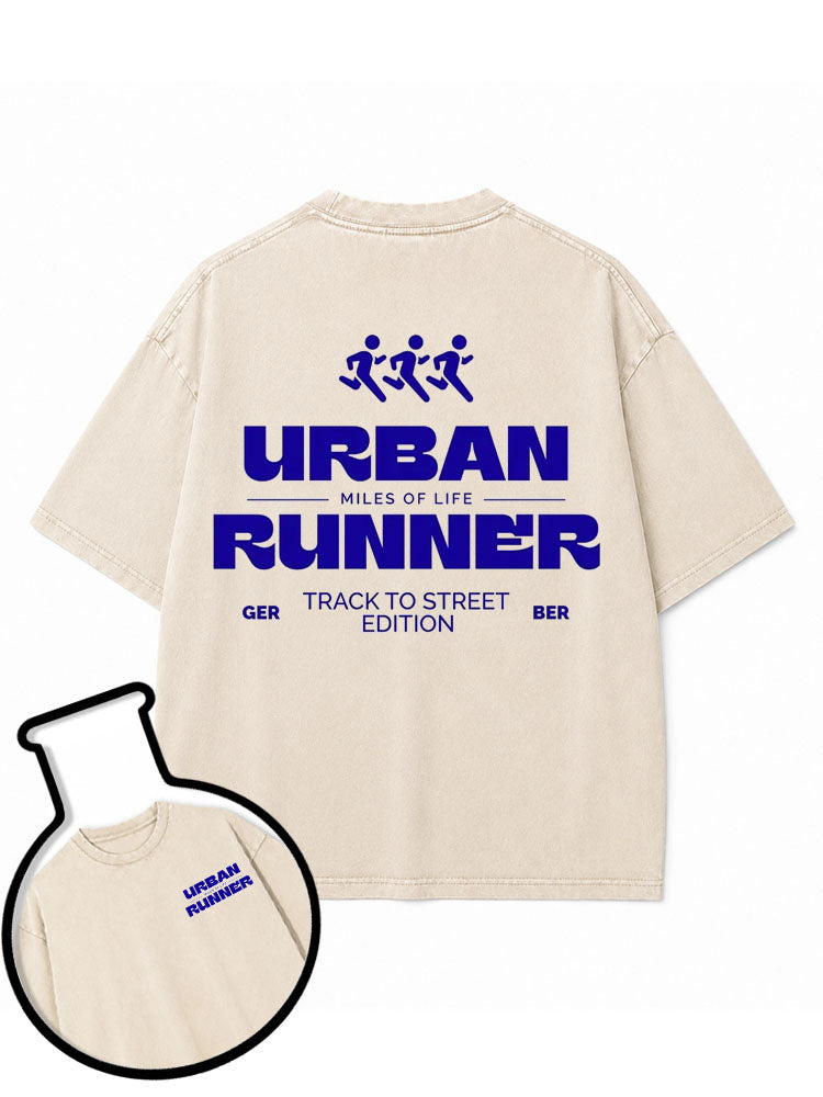 URBAN RUNNER MILES OF LIFE Washed T-Shirt