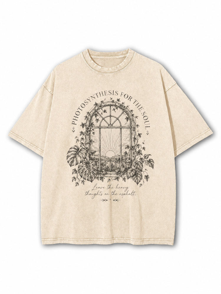 Leave The Heavy Thoughts on The Asphalt Washed T-Shirt