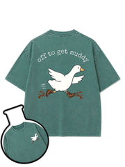 OFF TO GET MUDDY Washed T-Shirt
