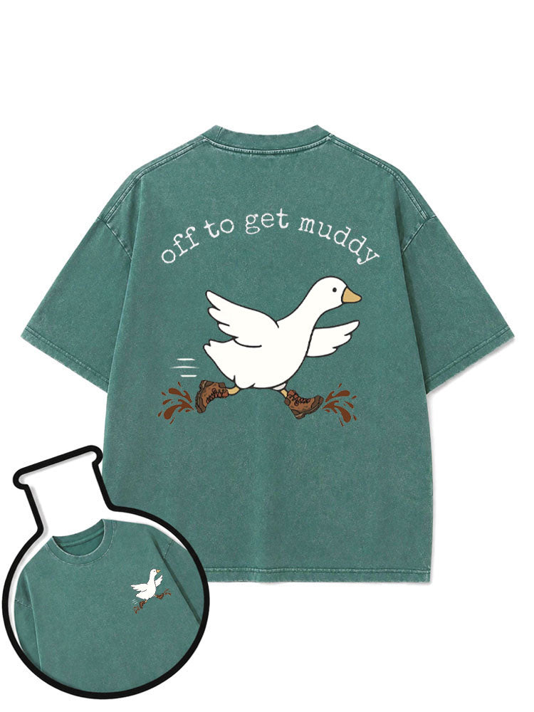 OFF TO GET MUDDY Washed T-Shirt