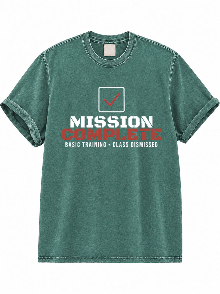 Mission Complete: Basic Training Class Dismissed Washed T-Shirt
