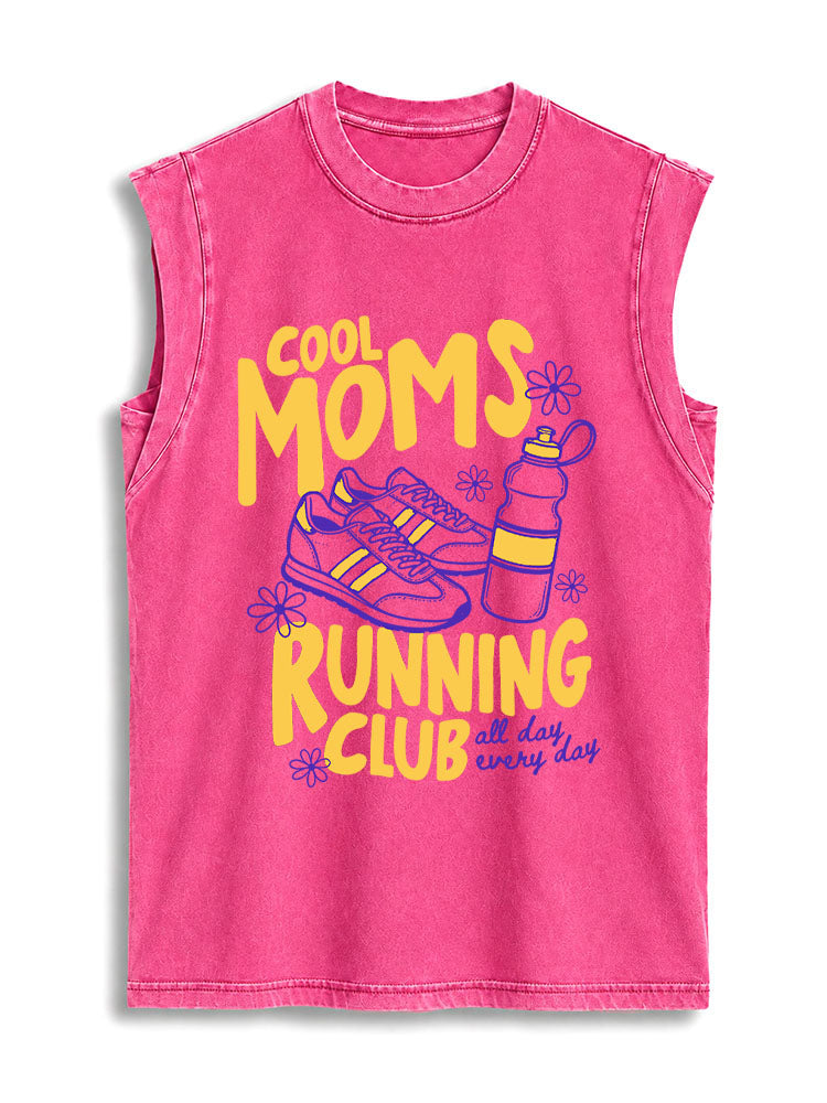 Cool Moms Running Club Vintage Washed Cotton Tank Top