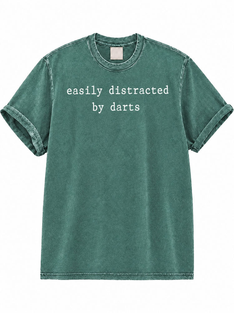Easily Distracted by Darts Washed T-Shirt