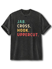Jab Cross Hook Uppercut Washed T-Shirt