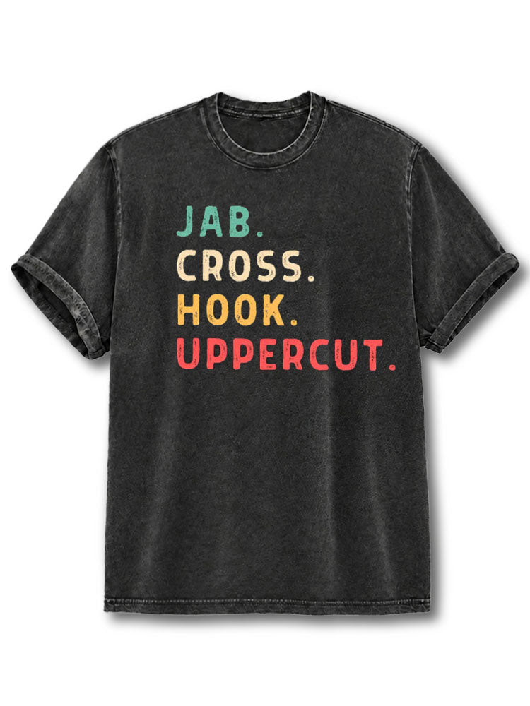 Jab Cross Hook Uppercut Washed T-Shirt