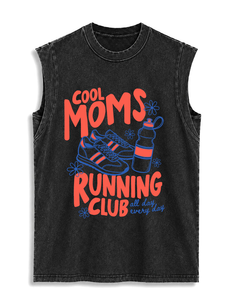 Cool Moms Running Club Vintage Washed Cotton Tank Top