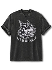 Feral But Cute Washed T-Shirt