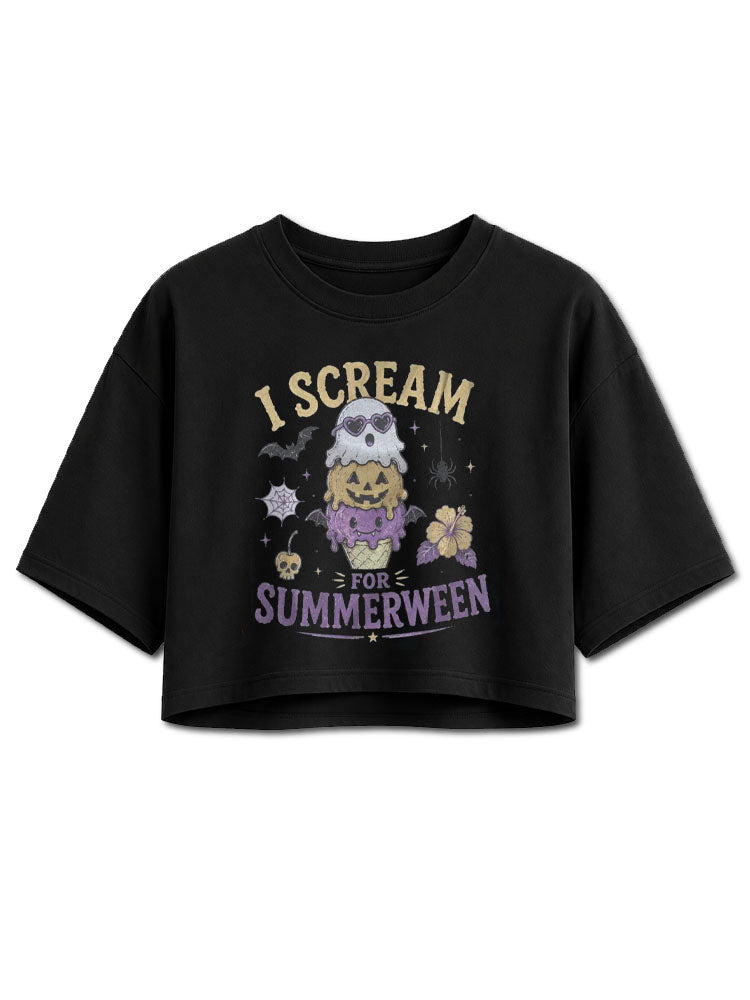 I Scream for Summerween Crop Tops