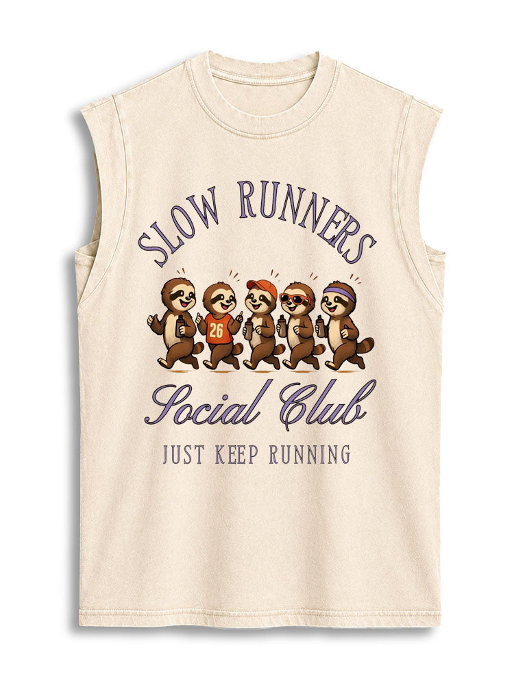 Slow Runners Social Club Vintage Washed Cotton Tank Top