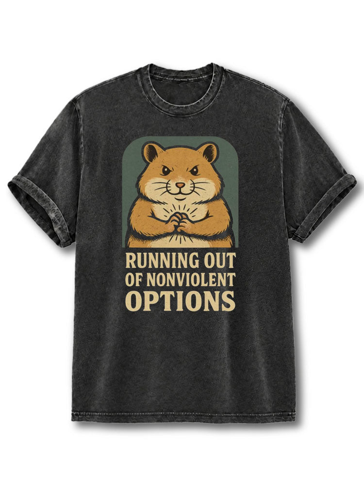 Running Out of Nonviolent Options Washed T-Shirt