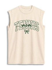 TENNIS MOM Vintage Washed Cotton Tank Top