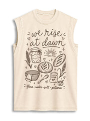 we rise at dawn Vintage Washed Cotton Tank Top