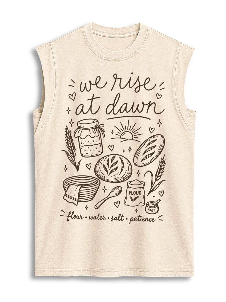 we rise at dawn Vintage Washed Cotton Tank Top