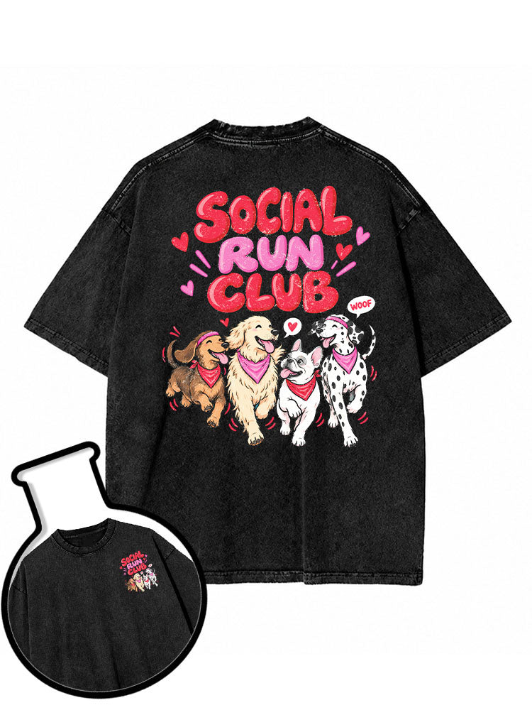 SOCIAL RUN CLUB Washed T-Shirt