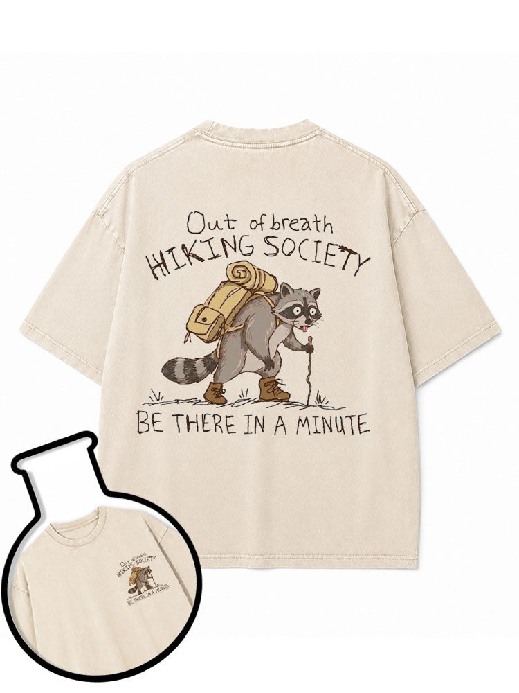 Out of breath Hiking Society Washed T-Shirt