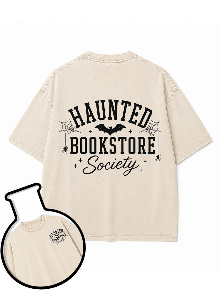 HAUNTED BOOKSTORE Society Washed T-Shirt