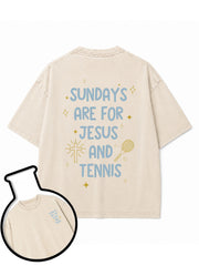 SUNDAYS ARE FOR JESUS AND TENNIS Washed T-Shirt