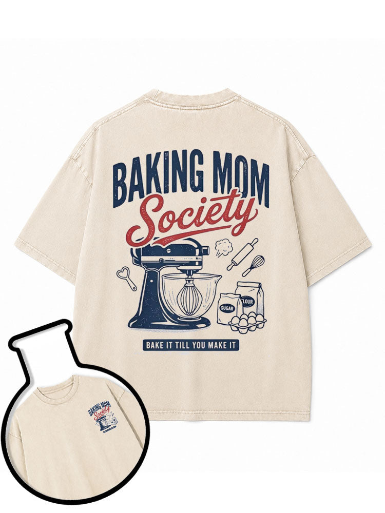 BAKING MOM SOCIETY Washed T-Shirt