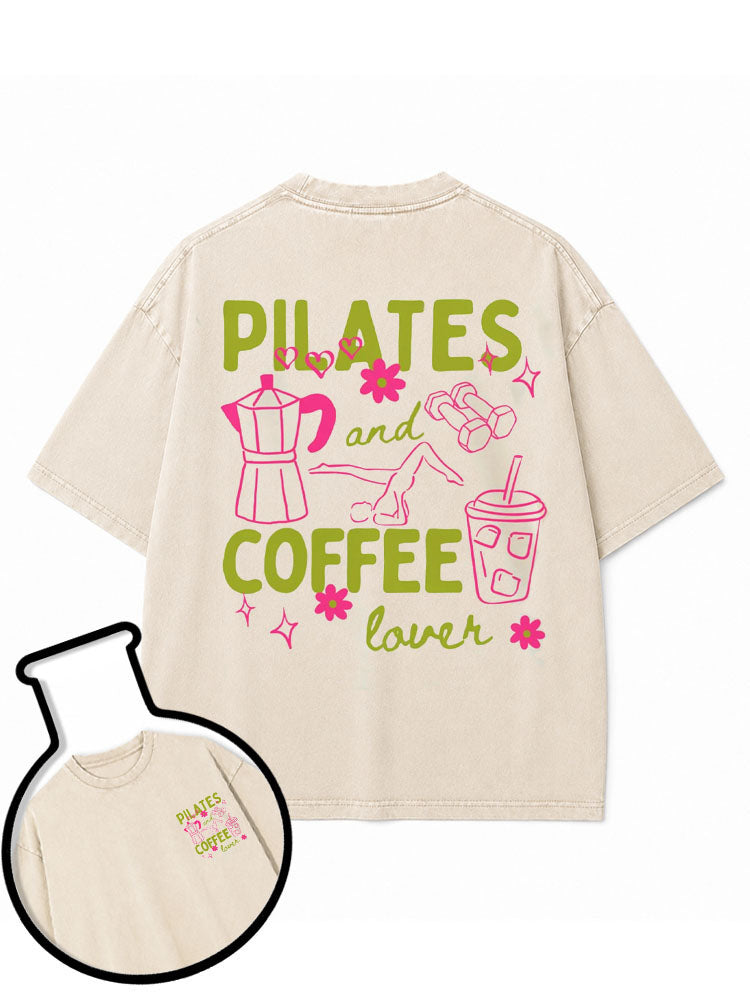 PILATES and COFFEE lover Washed T-Shirt