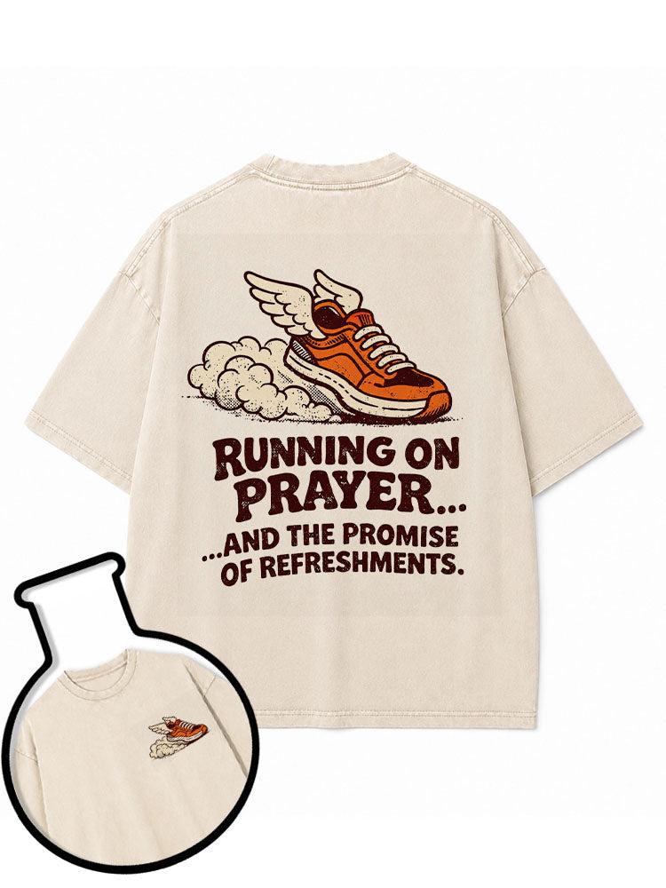 RUNNING ON PRAYER Washed T-Shirt