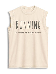 Running Mama Vintage Washed Cotton Tank Top